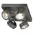 SLV Kalu Quadruple Mur et Plafonnier Aluminium Noir Carré 60W 4000lm - 830 Blanc Chaud | Dimmable 