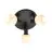 Nordlux Milford Plafonnier Verre Mini 3-Rondel Noir | Convient pour 3x E14
