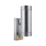 Nordlux Tin Wandlamp Metaal en Glas Grijs Up & Down - Buitenverlichting | 76mm - IP54 - Bewegings- en Lichtsensor - Geschikt voor 2x GU10