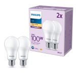 Voordeelpak 2x Philips Lamp LED E27 Peer Mat 13W 1521lm - 827 Zeer Warm Wit